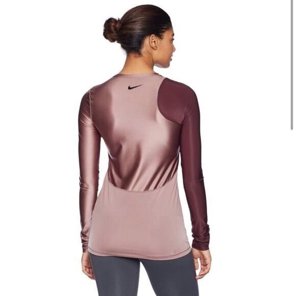 Nike Pro Hypercool Long Sleeve Training Top Colorblock L Stretch - Picture 2 of 8